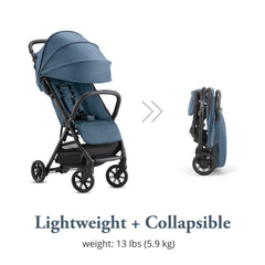 Inglesina Quid 2 stroller canopy extended for sun protection.