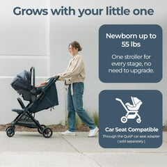Inglesina Quid³ one-hand fold system for quick setup on the go.