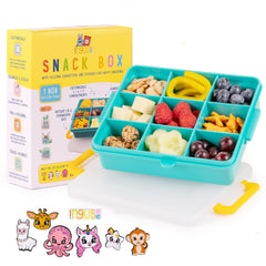 INGUSEE travel snack box lid decorations with playful silicone characters for kids' personalization.