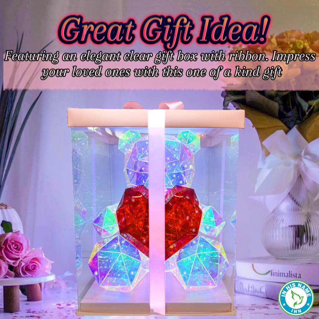 In His Name teddy bear LED light enhances nursery decor with soft, colorful illumination