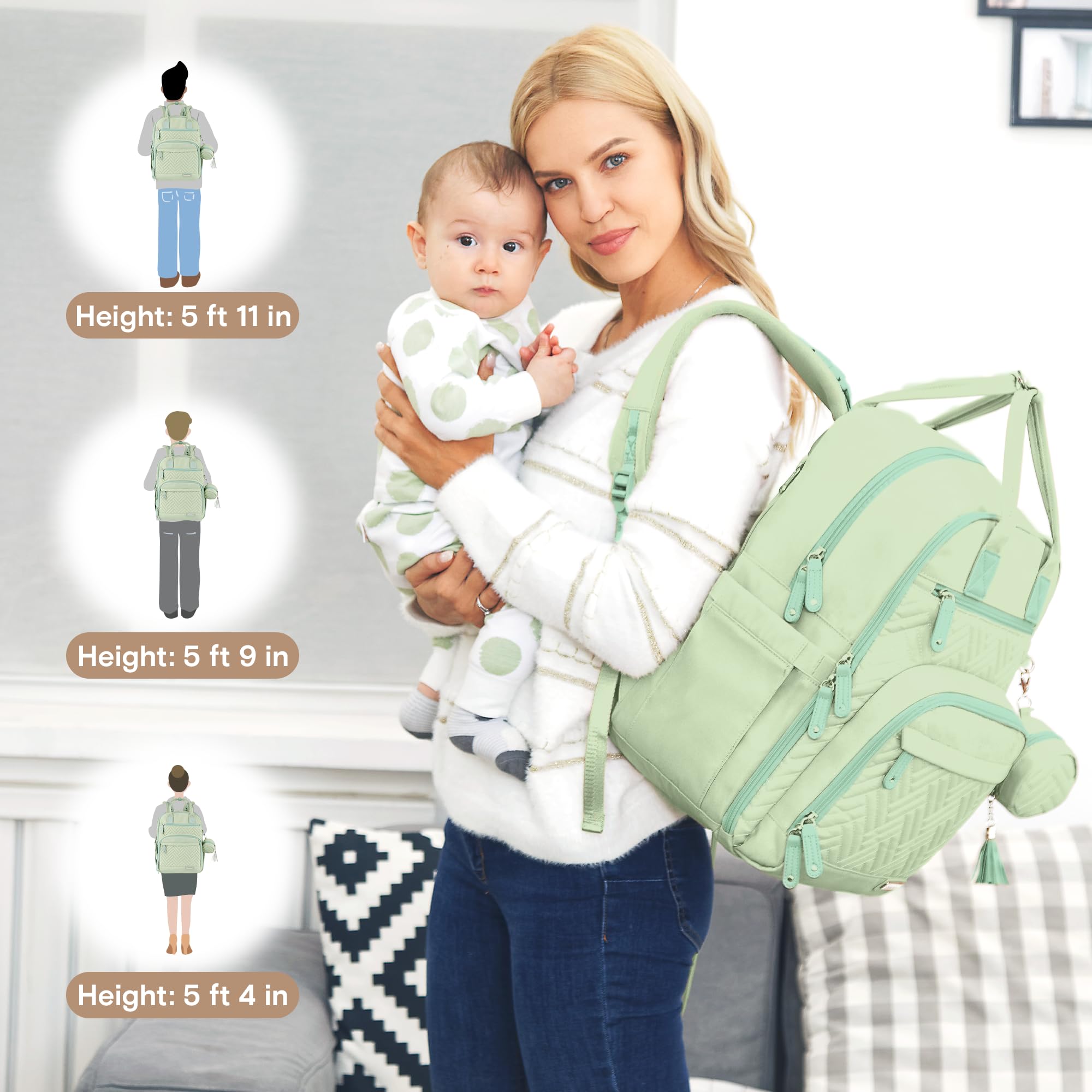 Iniuniu 18-pocket organization keeps baby gear neatly separated.