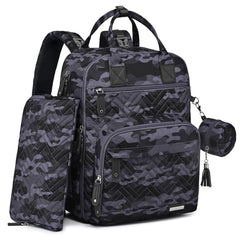 iniuniu diaper bag backpack camo with wide opening for easy packing and access.