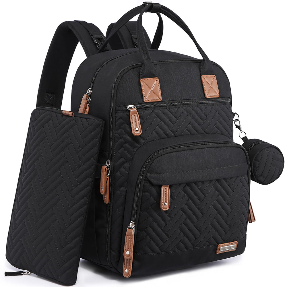 iniuniu Diaper Bag Backpack front view, a sleek, travel-ready design for on-the-go parents.
