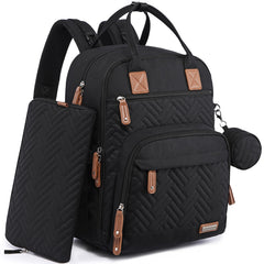 iniuniu Diaper Bag Backpack front view, a sleek, travel-ready design for on-the-go parents.
