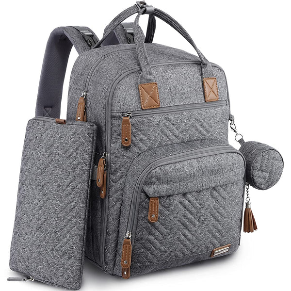 iniuniu diaper bag backpack gray with open main compartment for easy packing