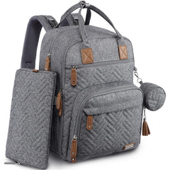 iniuniu diaper bag backpack gray with open main compartment for easy packing