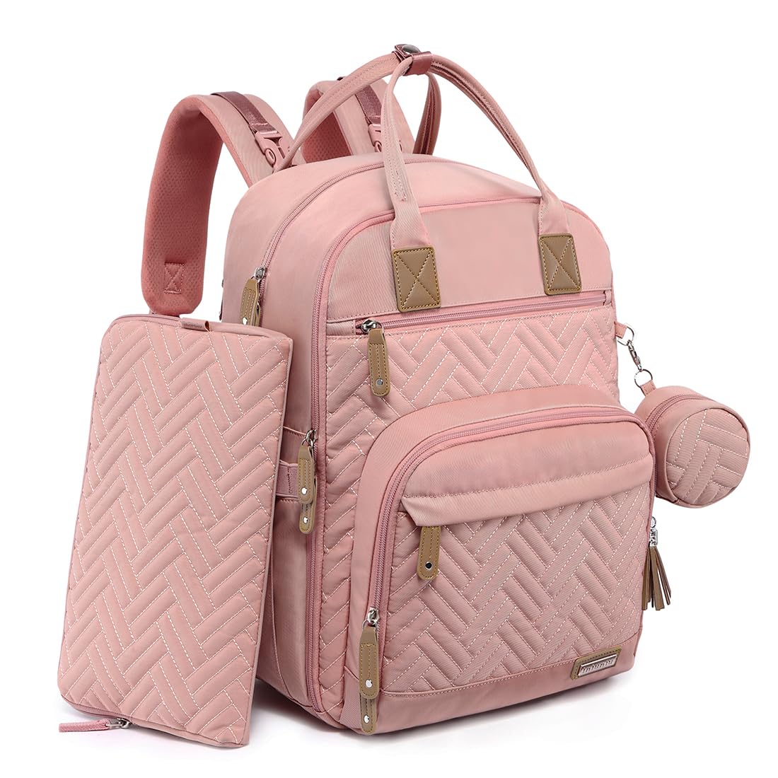 Iniuniu diaper bag backpack open main compartment for quick access to essentials.