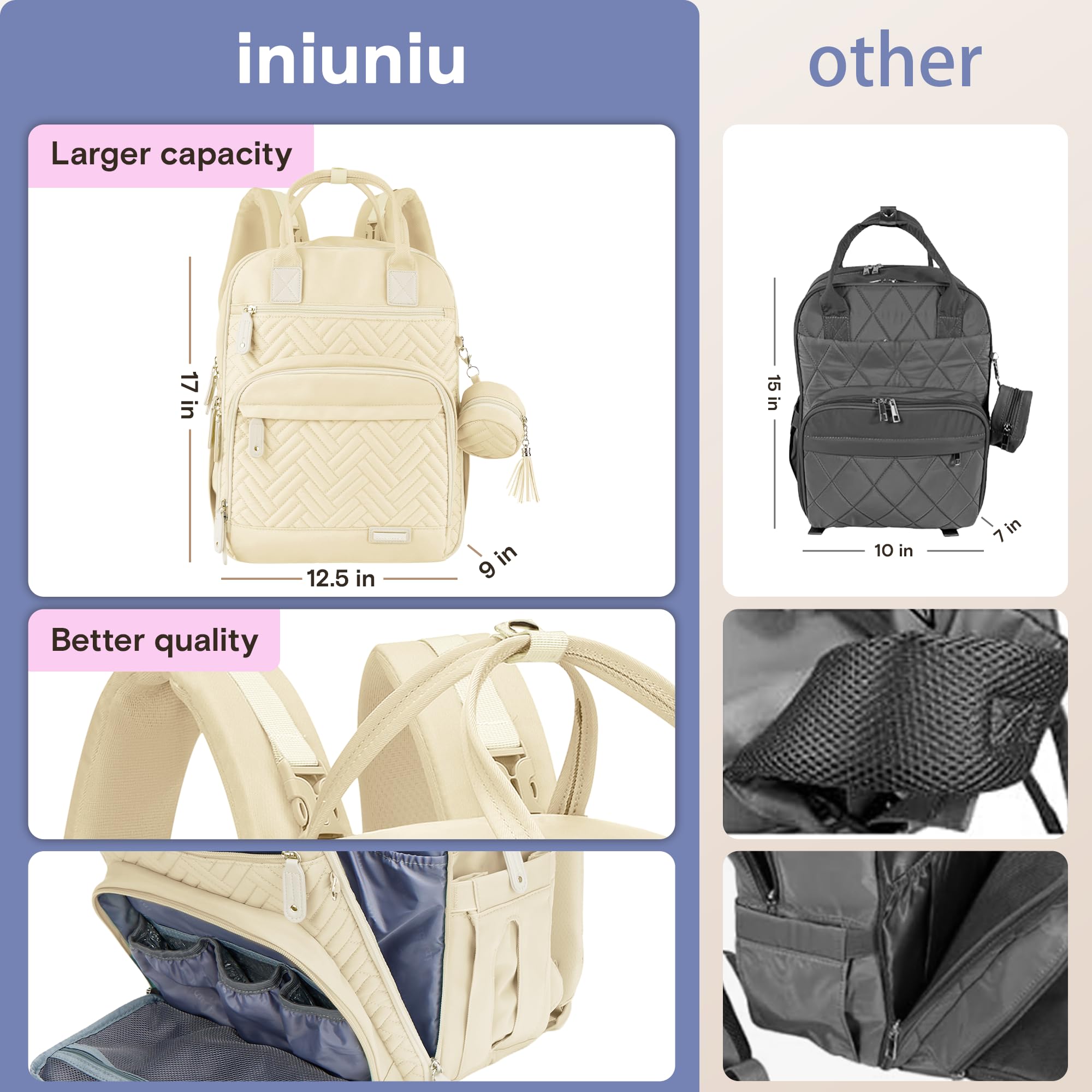 iniuniu diaper bag backpack pacifier case pocket for quick access on busy days