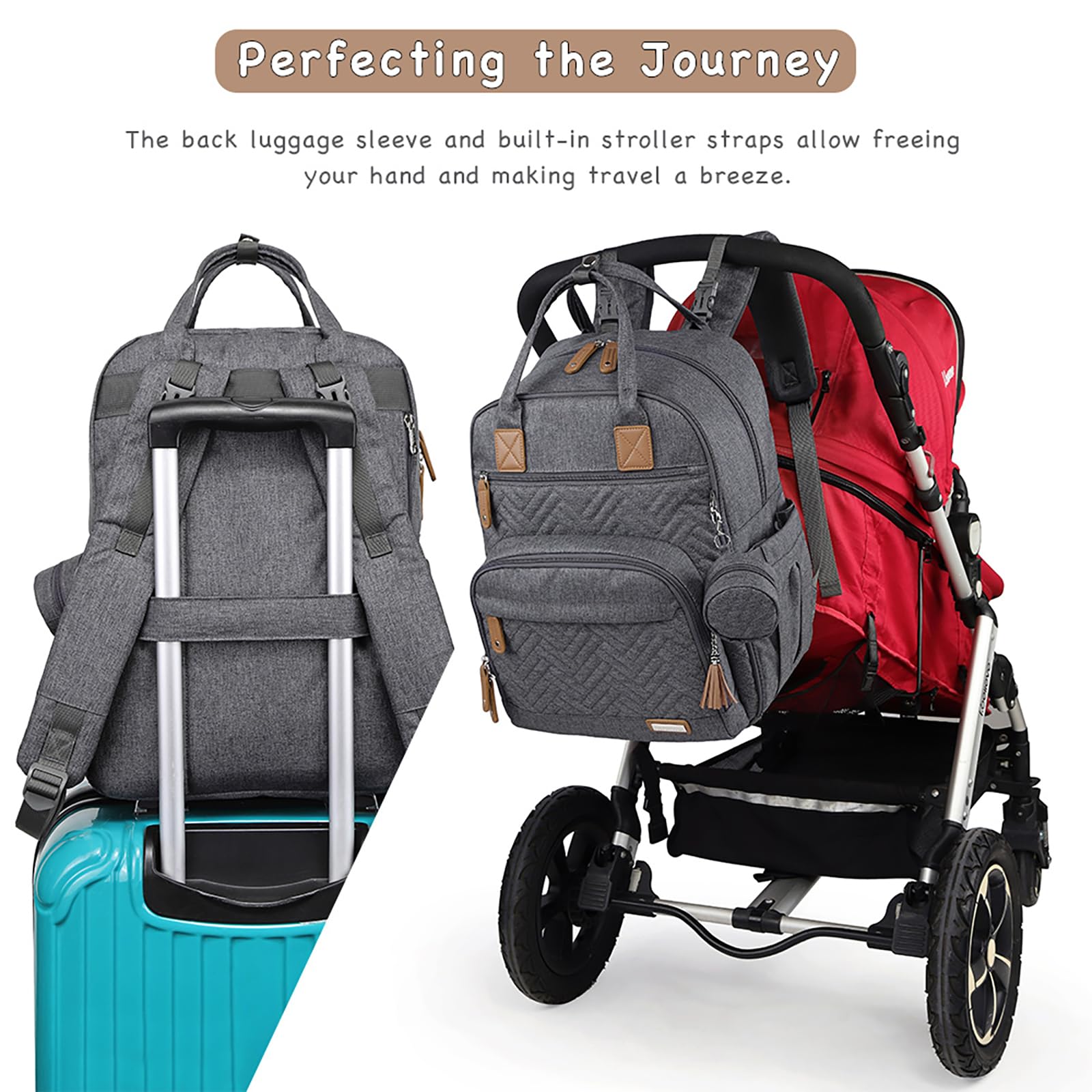 iniuniu diaper bag ergonomic shoulder straps reduce fatigue during busy days