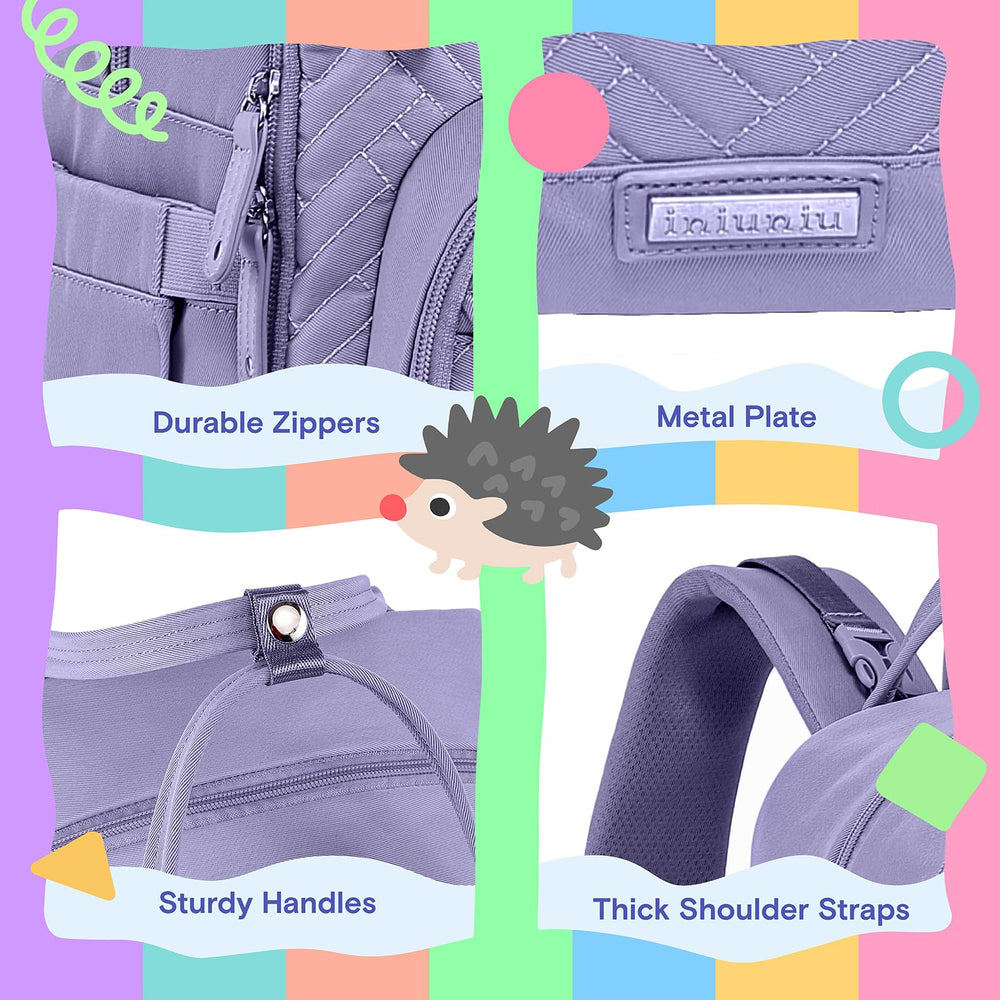 iniuniu diaper bag large capacity reveals 18 pockets for organized packing.