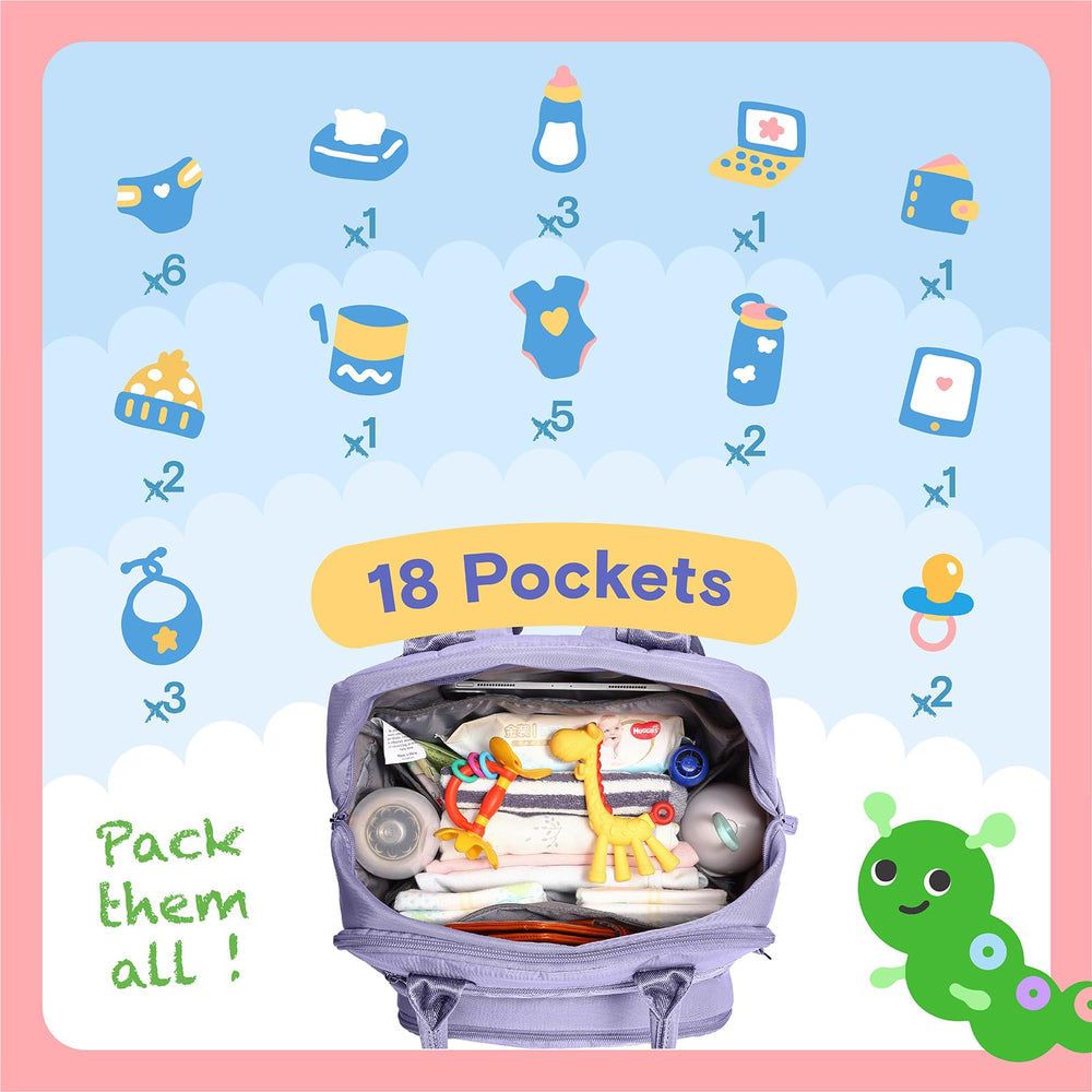 iniuniu diaper bag stroller straps attachment enables hands-free travel.
