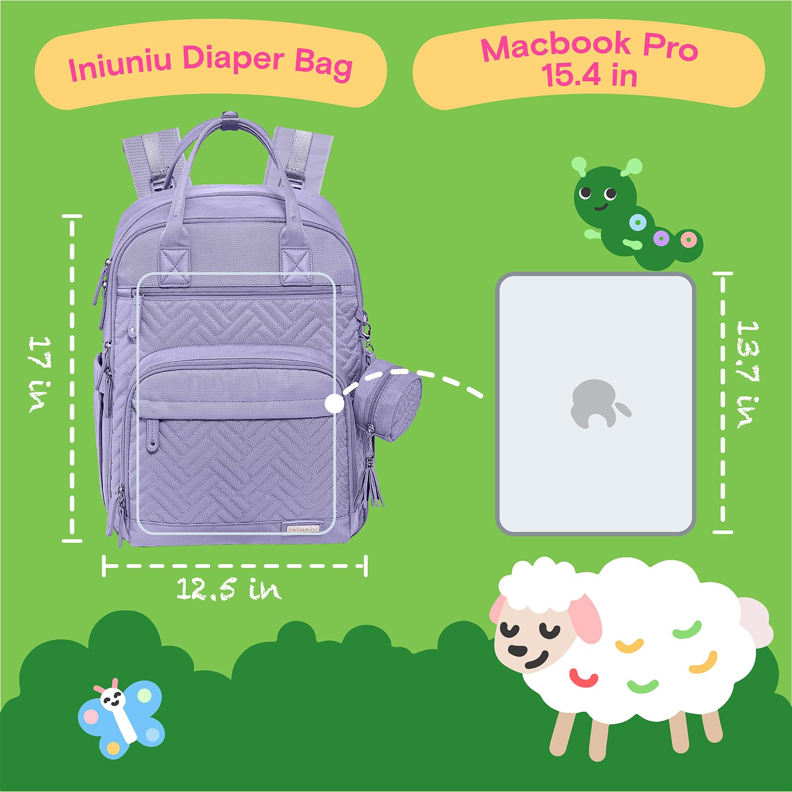 iniuniu waterproof material protects contents from spills during trips.