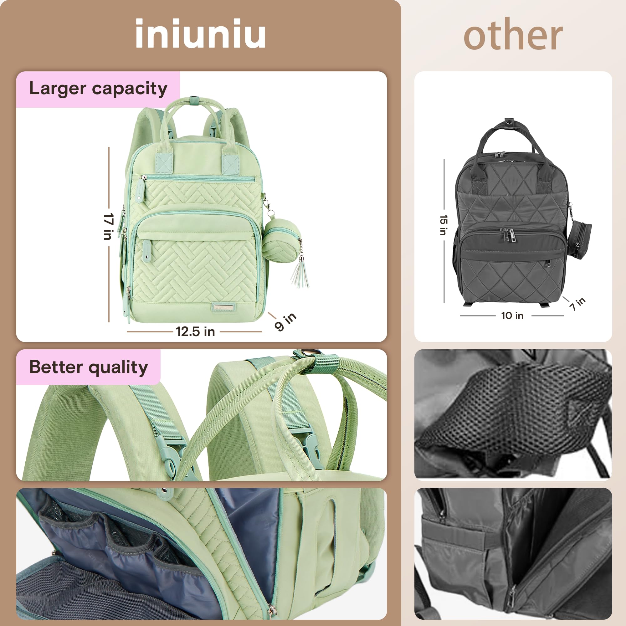 Iniuniu stroller straps enable hands-free mobility during outings.