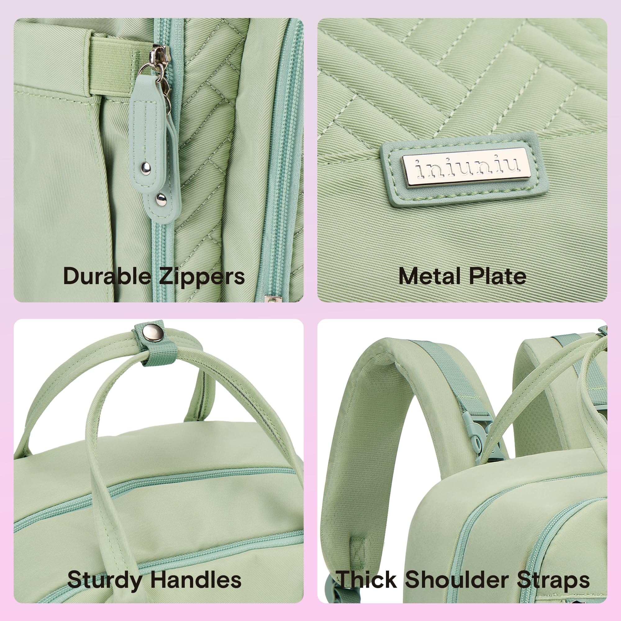 Iniuniu waterproof outside fabric protects contents in rain.