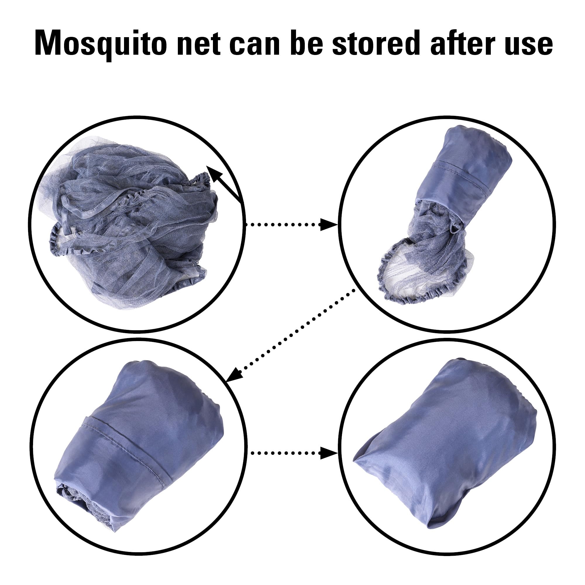 Inlesioo mosquito net attaches quickly with an elastic band for snug fit