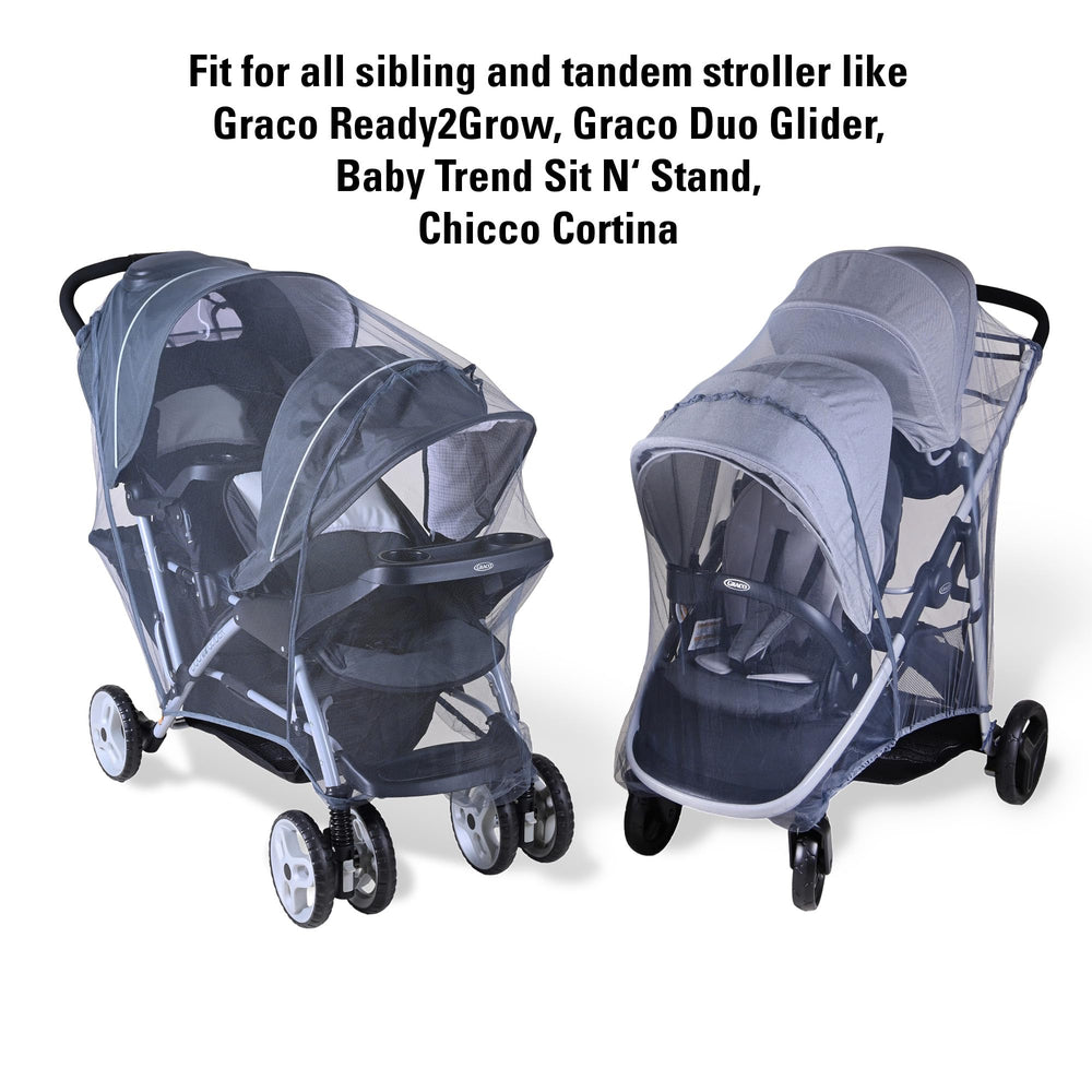 Inlesioo mosquito net for twin stroller with elastic band for secure fit