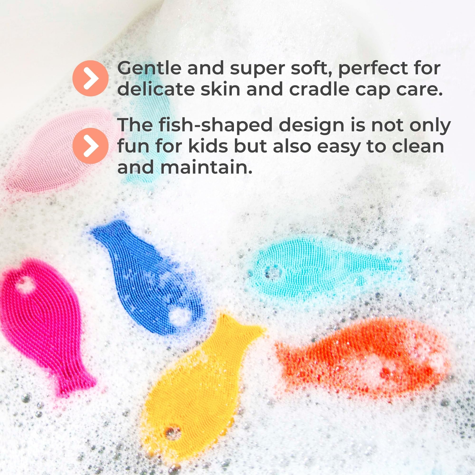 Innobaby Bathin' Smart Fish Scrub pink in use by older kids as sensory tool.