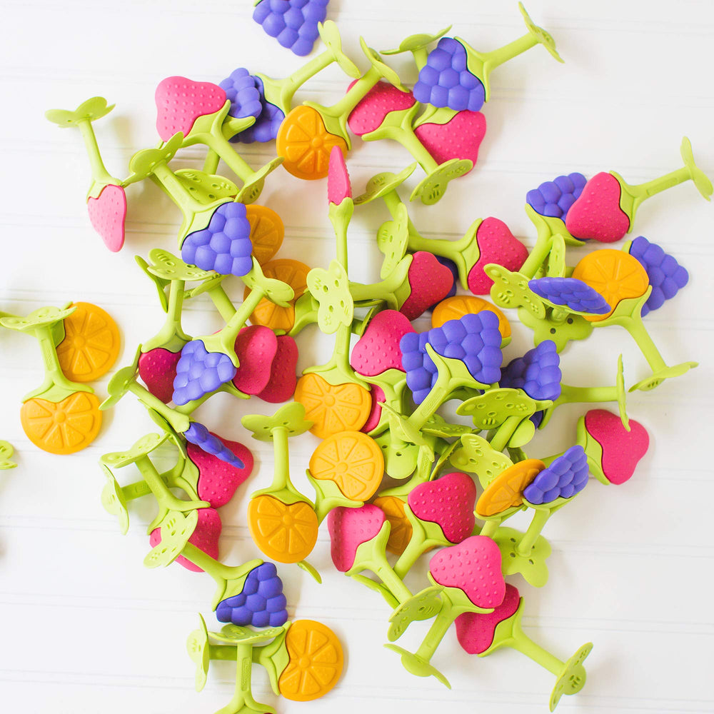 Innobaby teether petal textures promoting thorough gum massage during teething.
