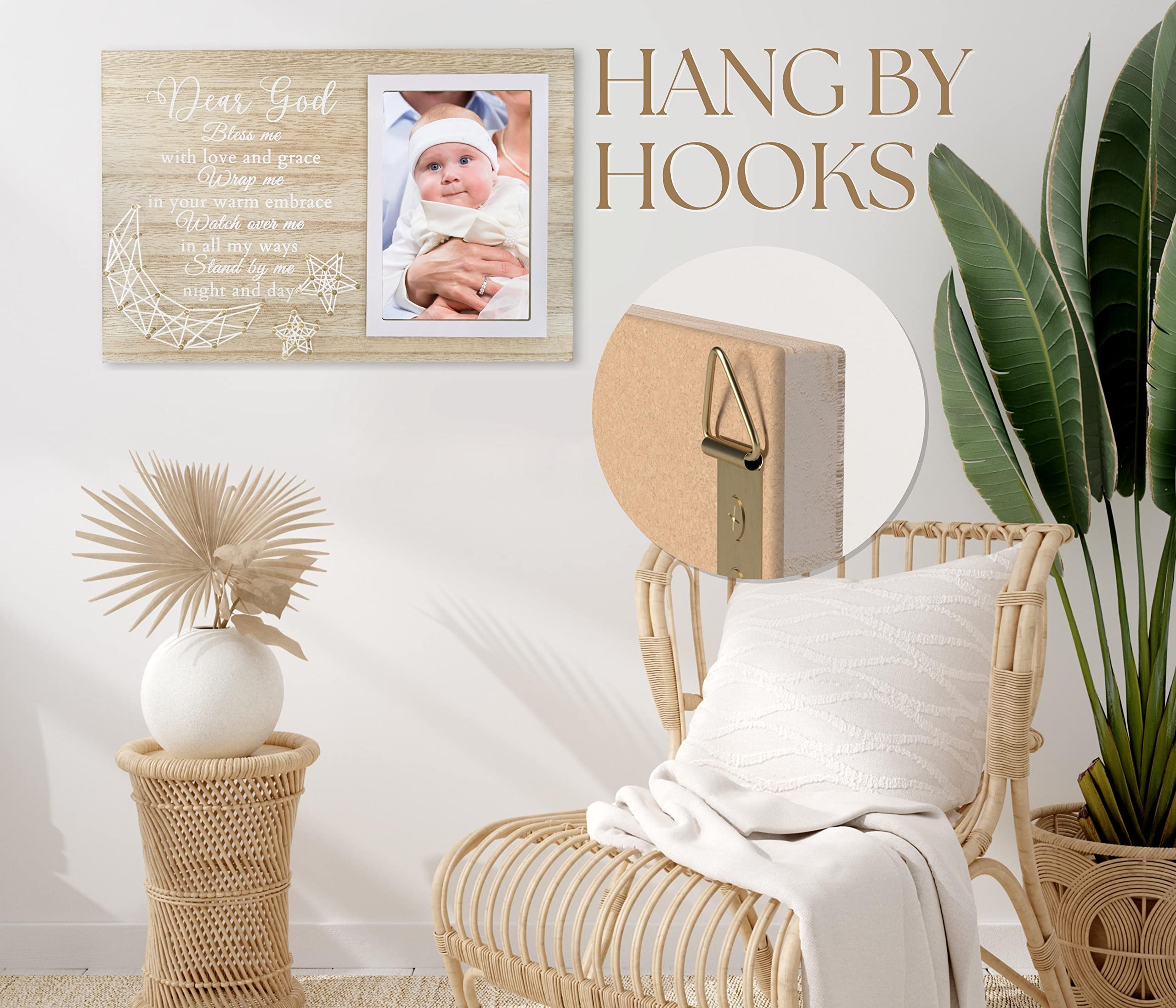 InnoBeta baptism frame close-up shows handmade string detail and delicate craftsmanship.