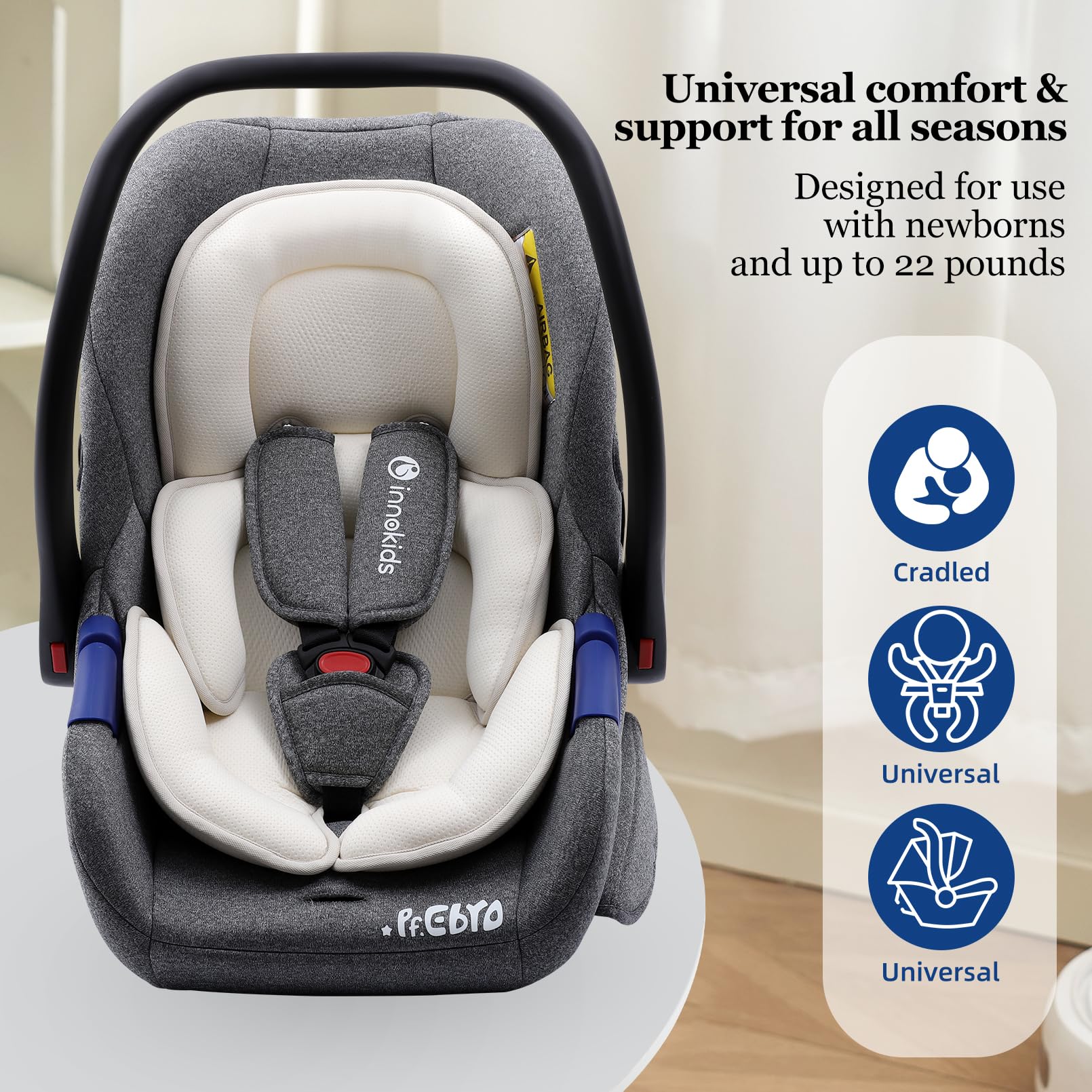 Innokids baby head neck shoulder padding keeps little riders snug on trips.