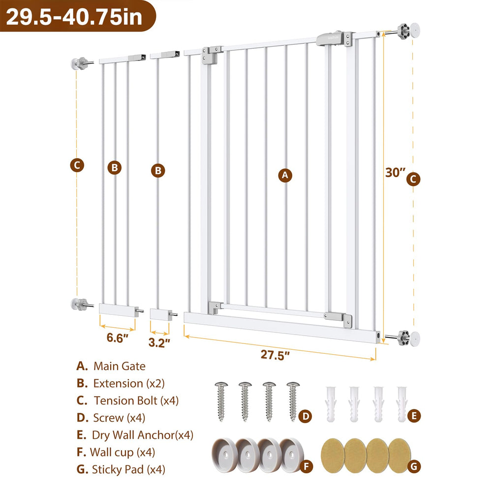 InnoTruth 2-way swing white gate enabling easy doorway access