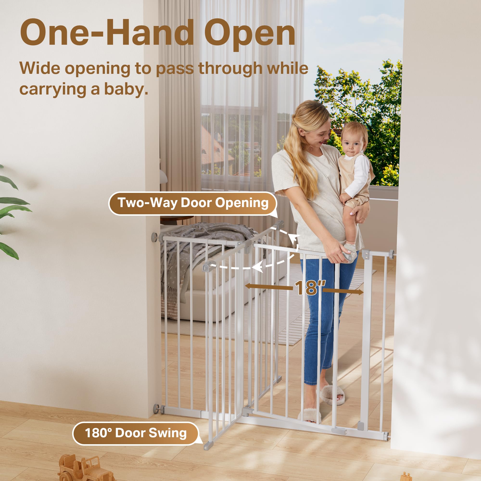 InnoTruth durable metal frame white gate for daily use