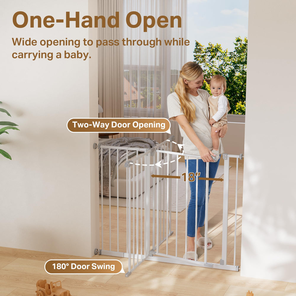 InnoTruth durable metal frame white gate for daily use