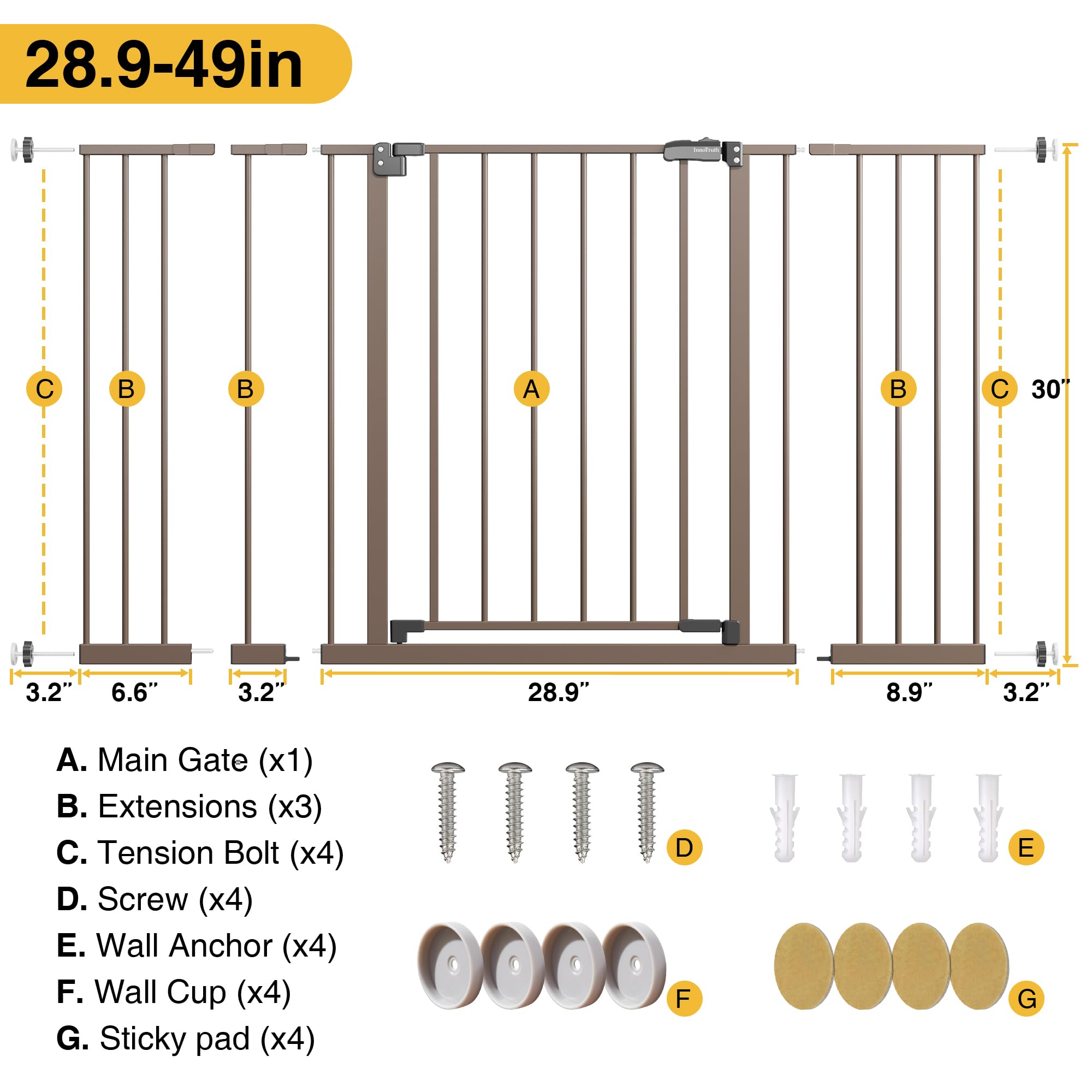 InnoTruth gate ideal for kitchen and stair boundaries in busy homes