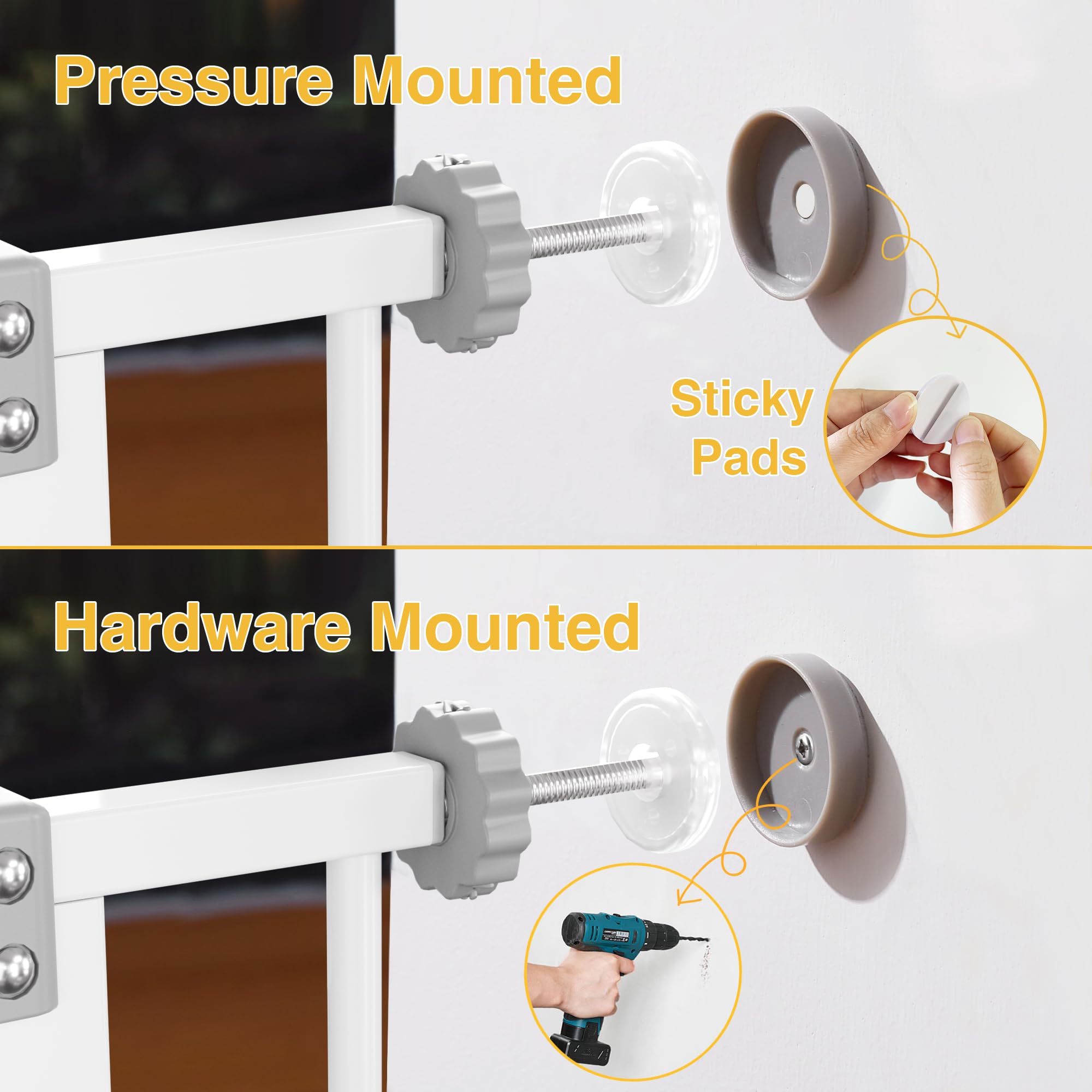 InnoTruth width-adjustment gate from 29.5 to 40.75 inches in white