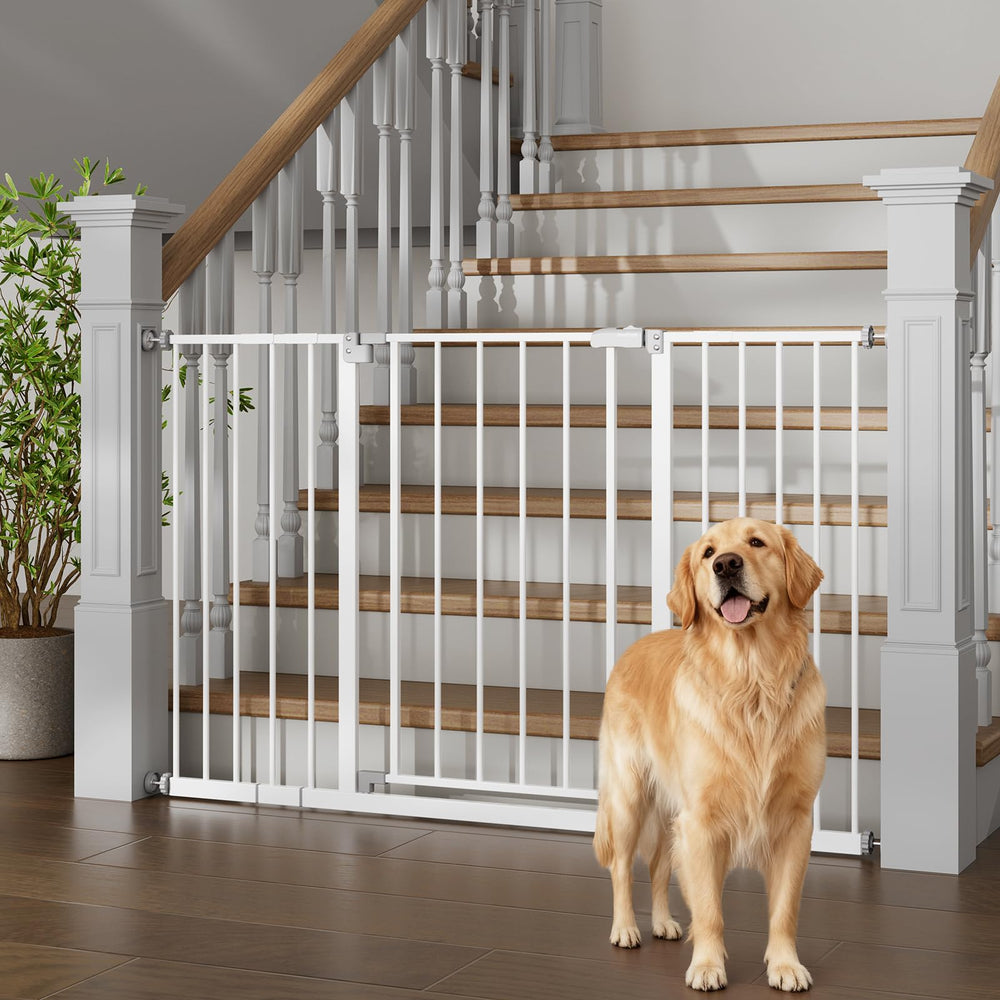 InnoTruth extra-wide gate showing adjustable width for stairs and doorways