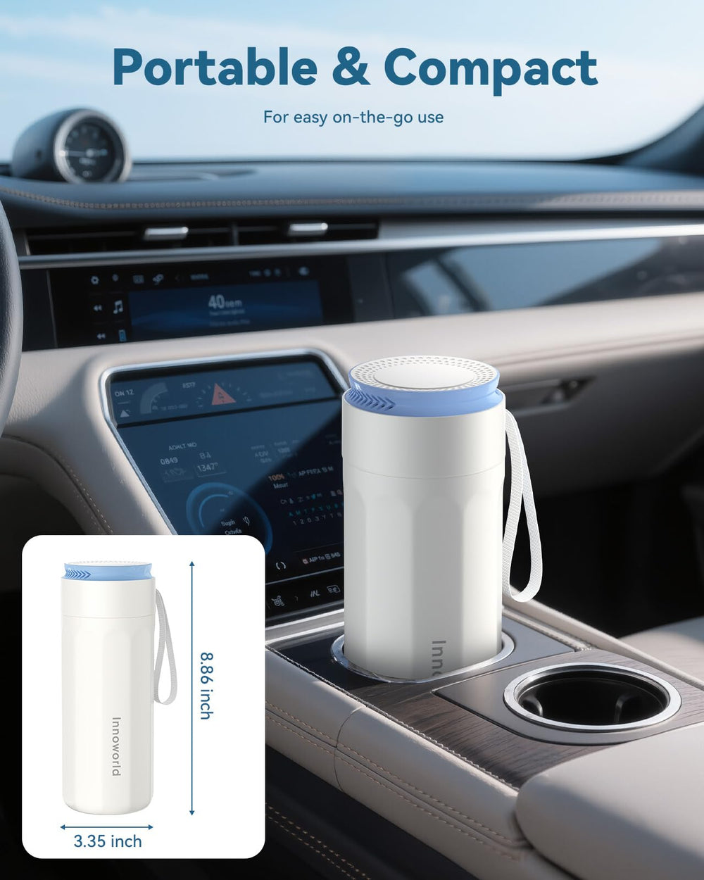 Innoworld user outdoors with cooler during a hike