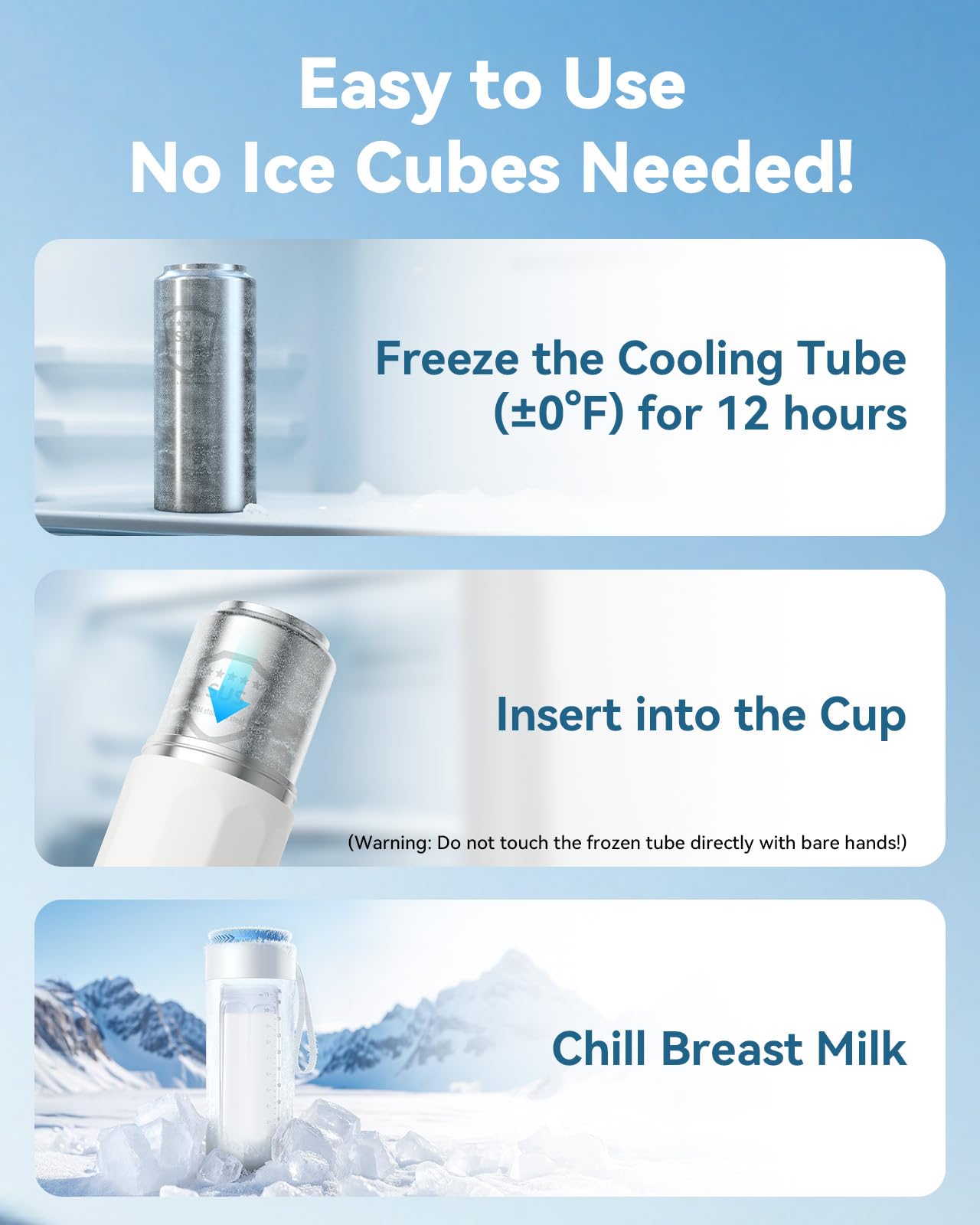 Innoworld ready-to-use bottle with chilled milk on the go