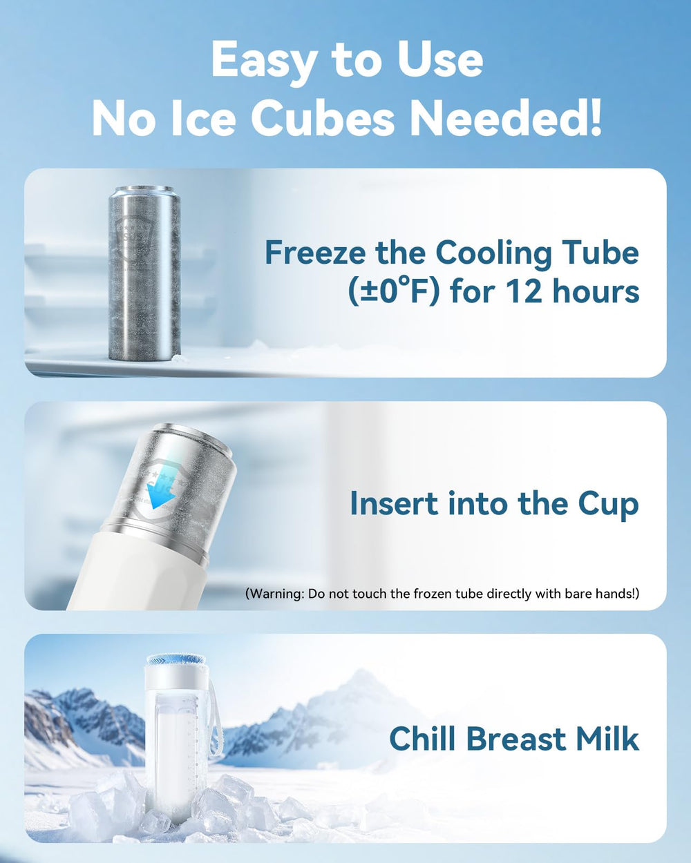 Innoworld ready-to-use bottle with chilled milk on the go