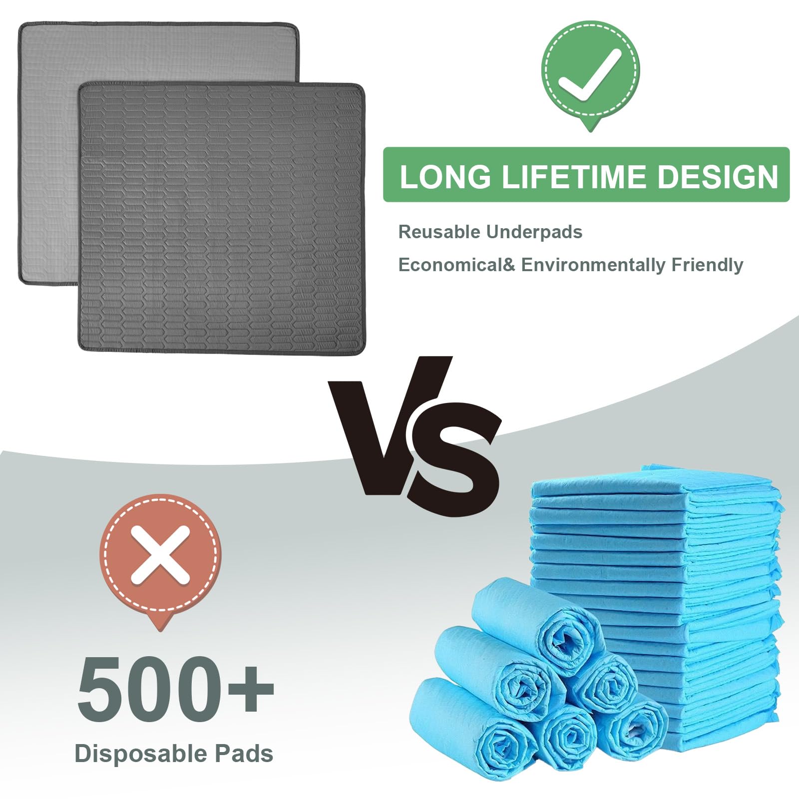 Inooro 500-wash durability keeps absorbency and waterproofing after many cycles.