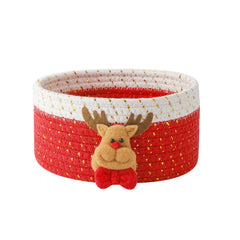 INough red gift basket with 3D reindeer design, ideal for festive storage.