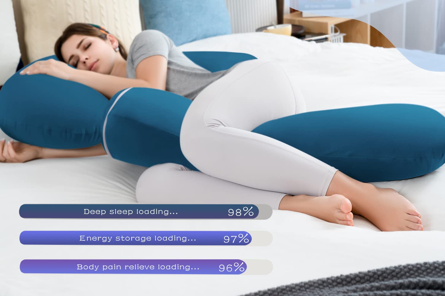 INSEN pillow with removable jersey cover for breathable comfort.