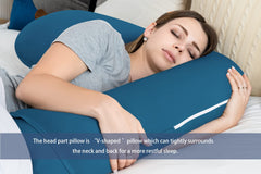 INSEN L-shaped pillow converts to V-shaped for side sleepers.