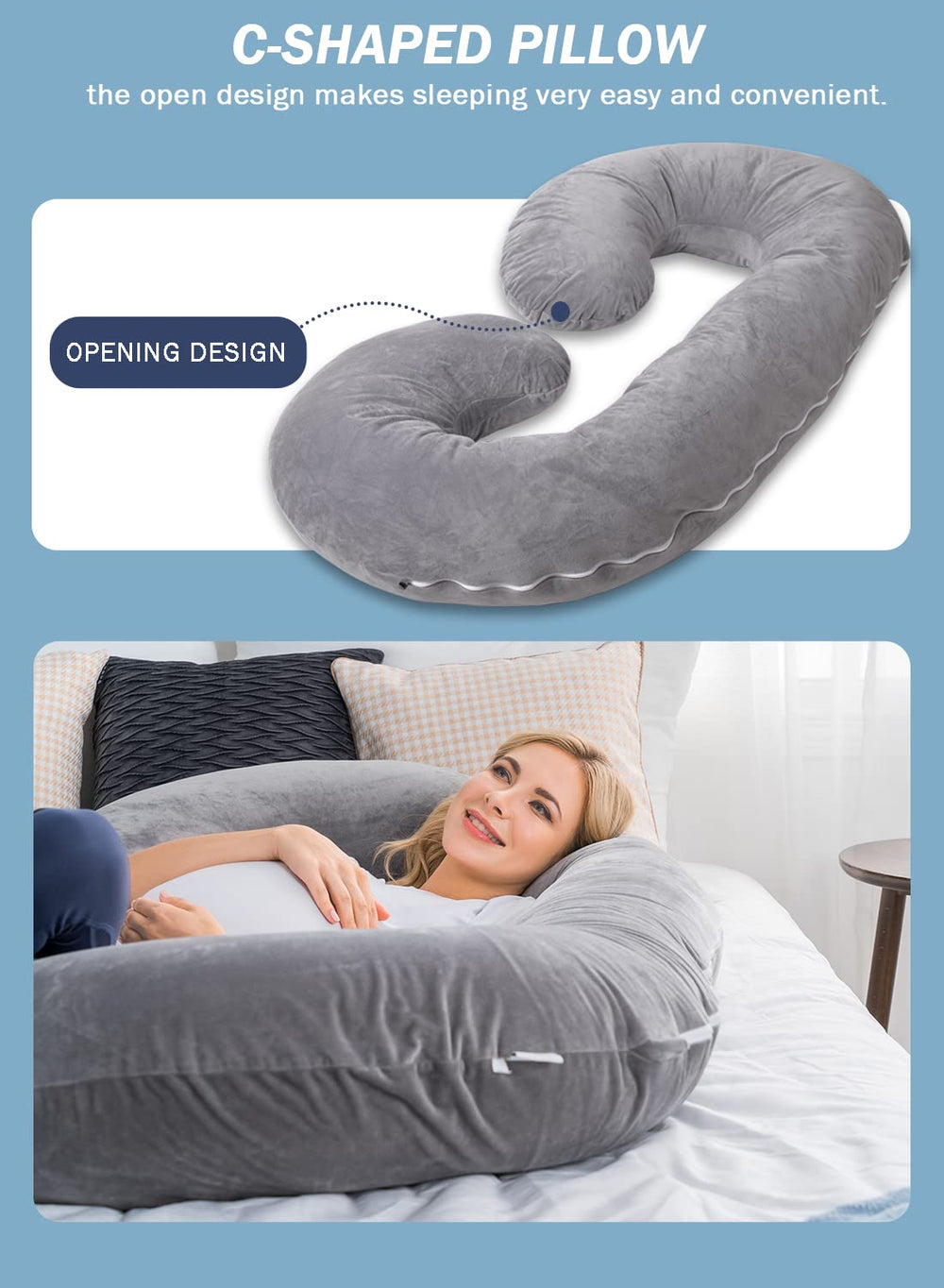 INSEN C-shaped design surrounds back and hips for comfortable night-time support