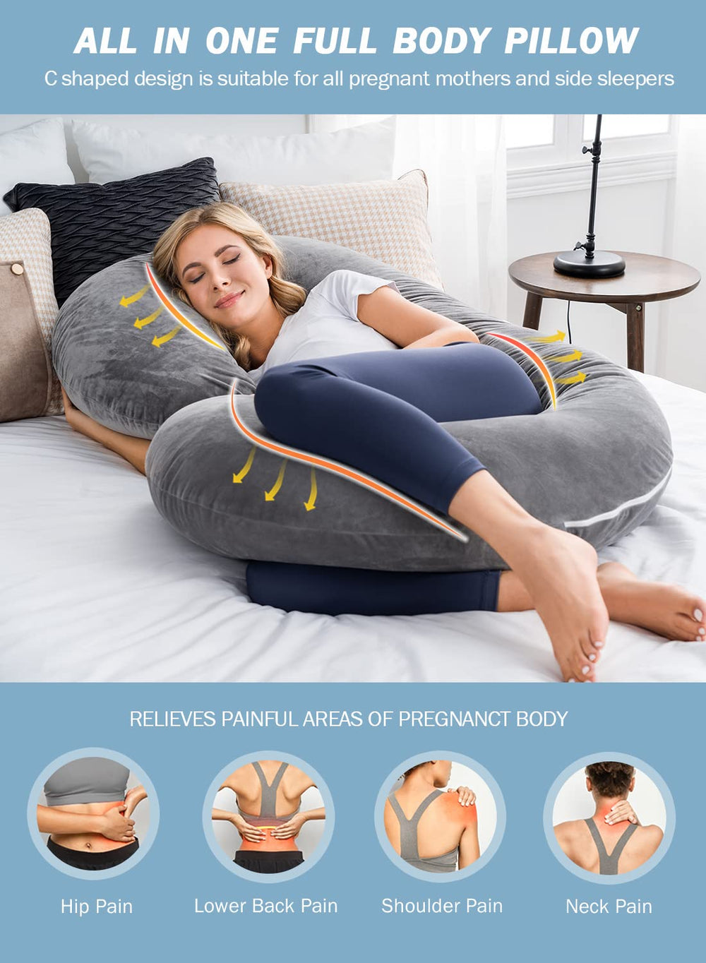 INSEN premium fiber filling maintains loft for stable, plush head-to-toe cushioning