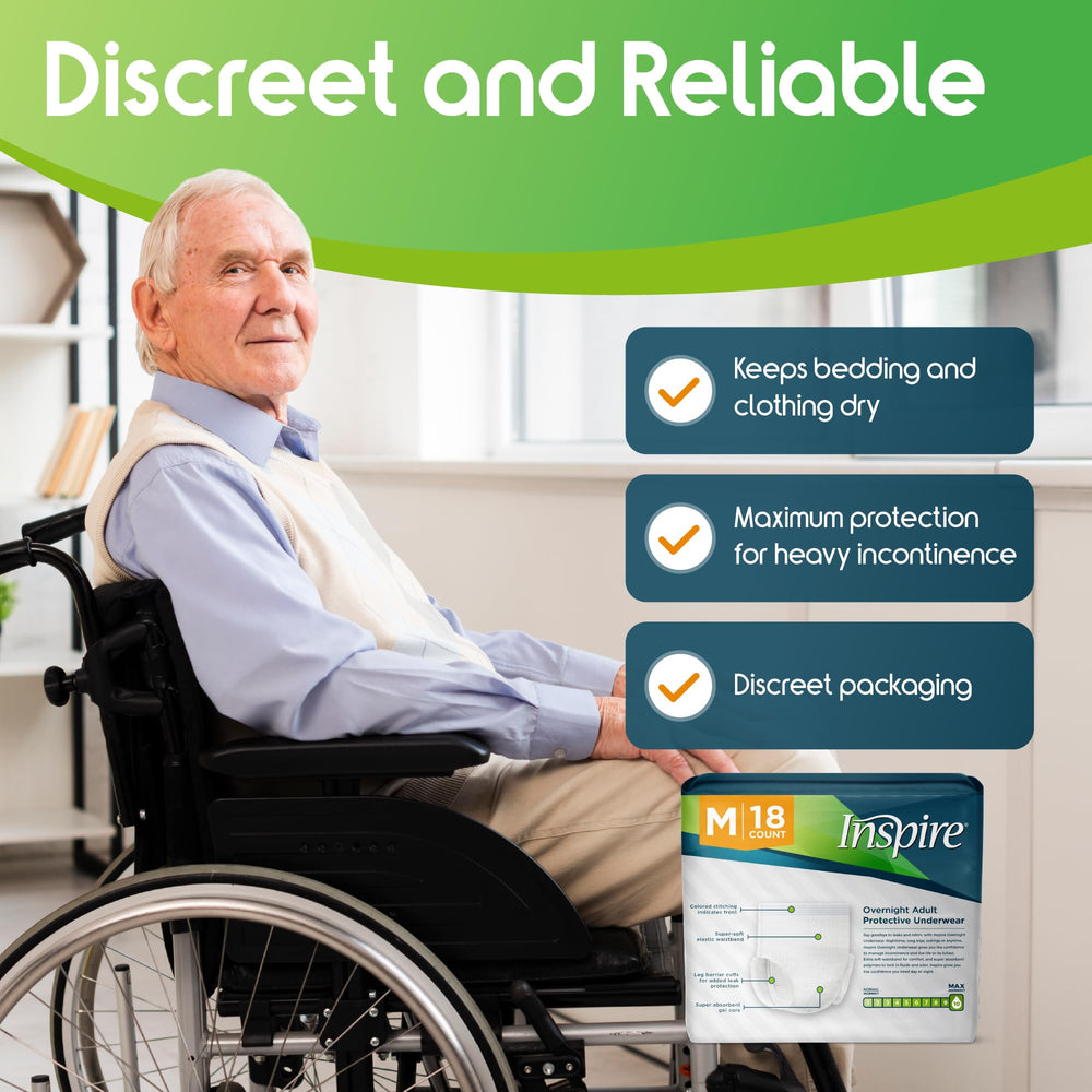 Inspire adult diapers breathable material close-up shows skin-friendly comfort