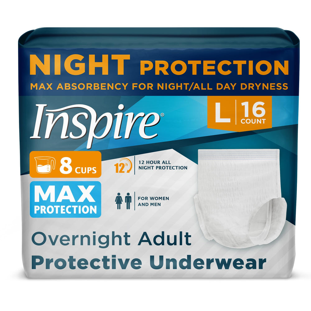 Inspire MAX Absorbency diaper with leak guards for secure protection.