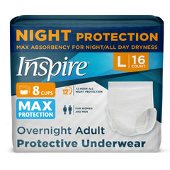 Inspire MAX Absorbency diaper with leak guards for secure protection.