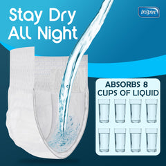 Inspire unisex diaper with day and night protection for dryness.