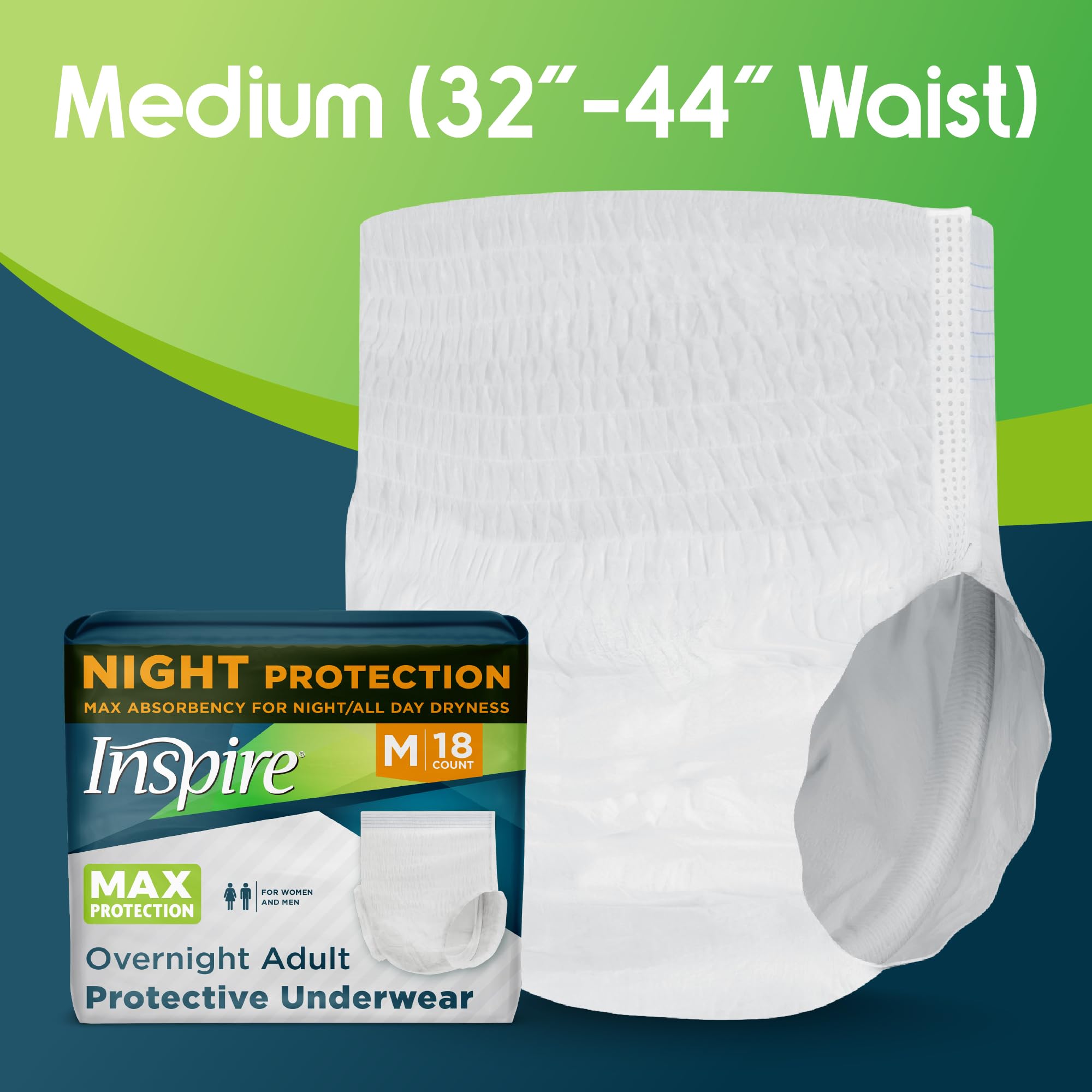 Inspire all-day and overnight protection helps you stay dry.