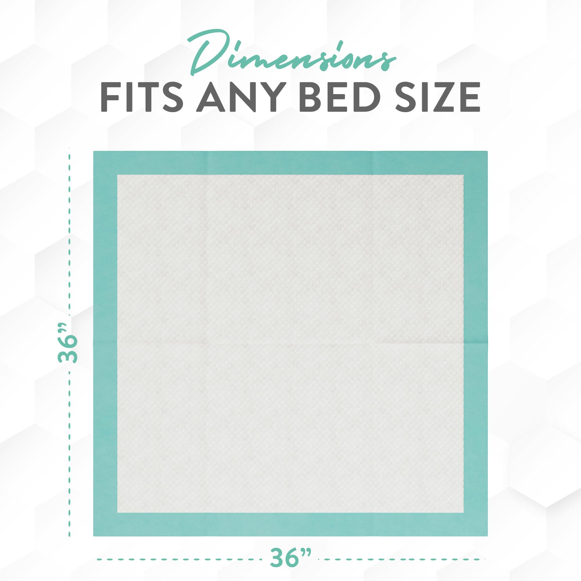 Inspire bed pad multi-layer-absorb traps liquids for a dry feeling.