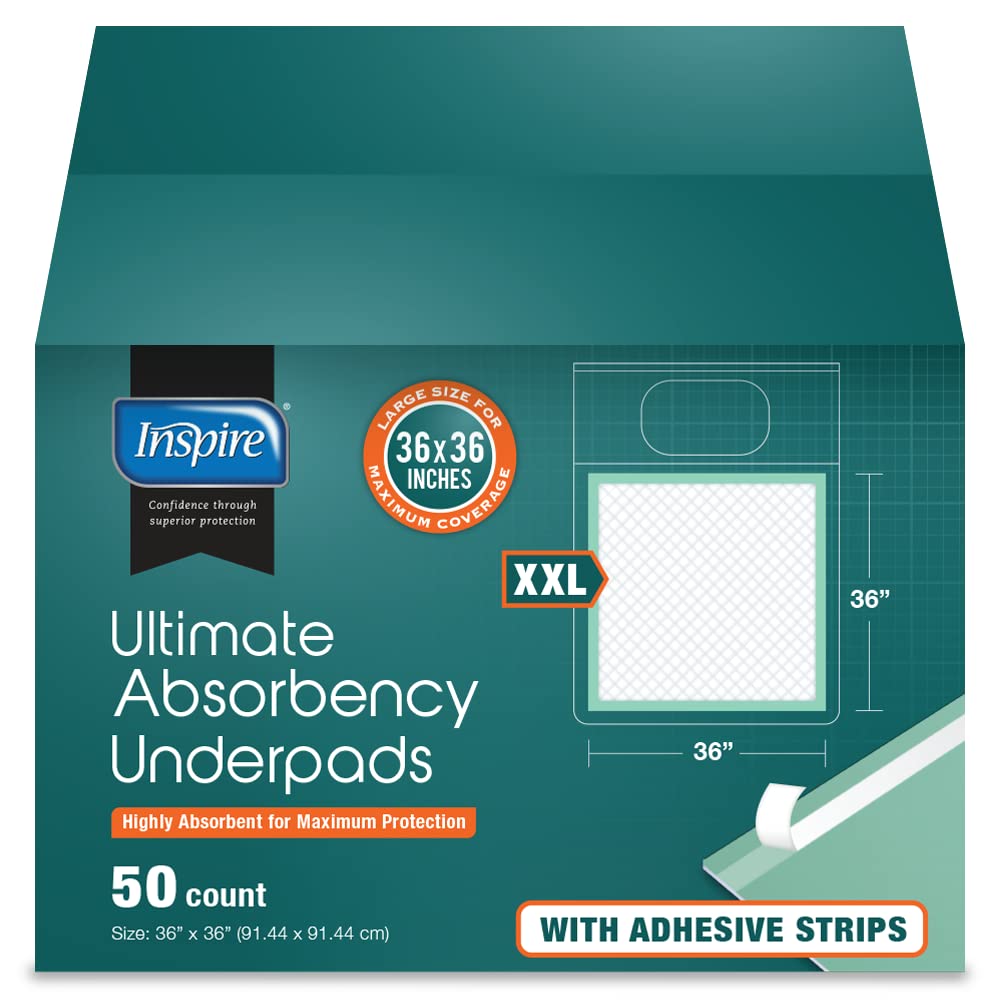 Inspire bed pad with waterproof back provides reliable leak protection for daily incontinence care.
