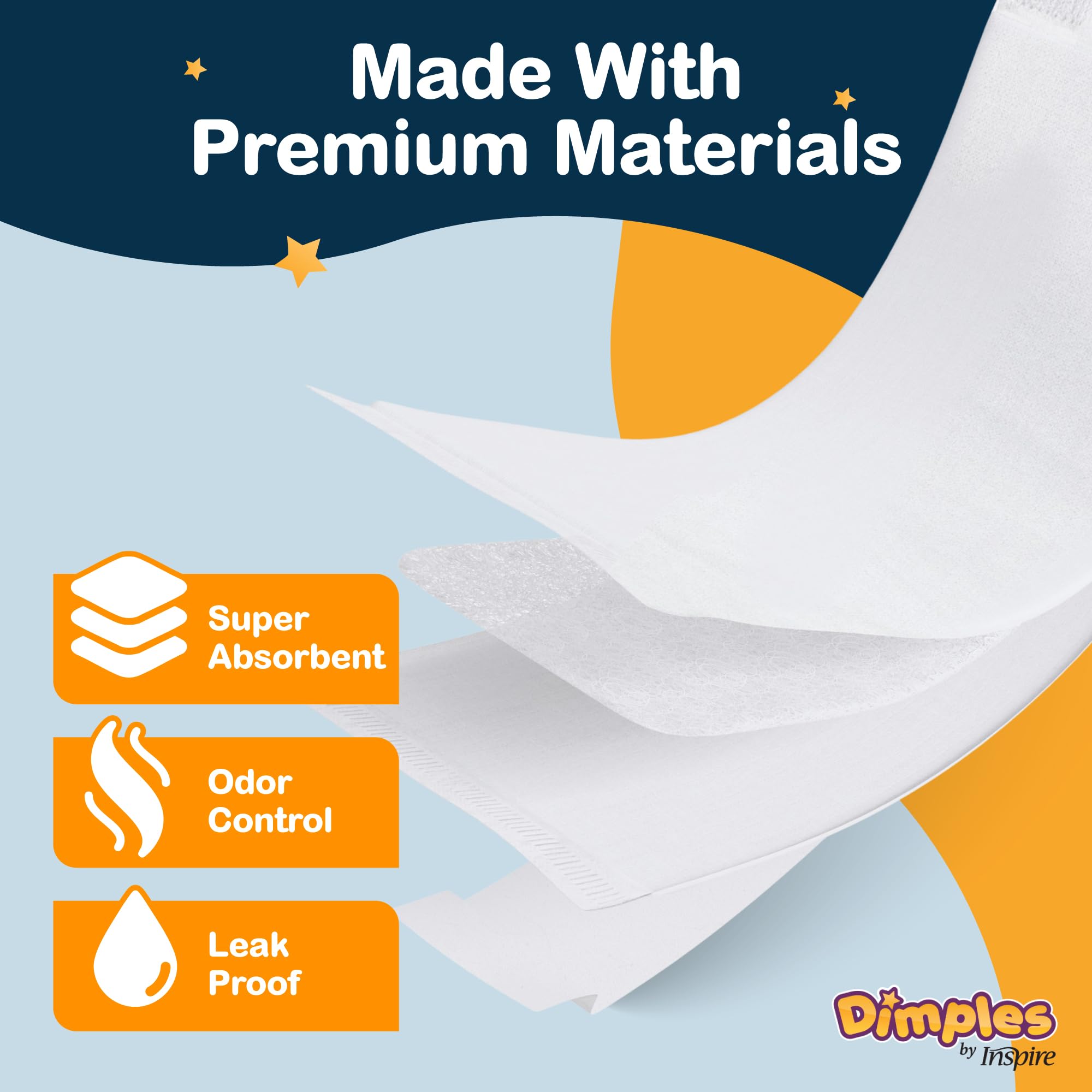 Inspire Dimples Booster Pads are latex-free for sensitive skin in babies.