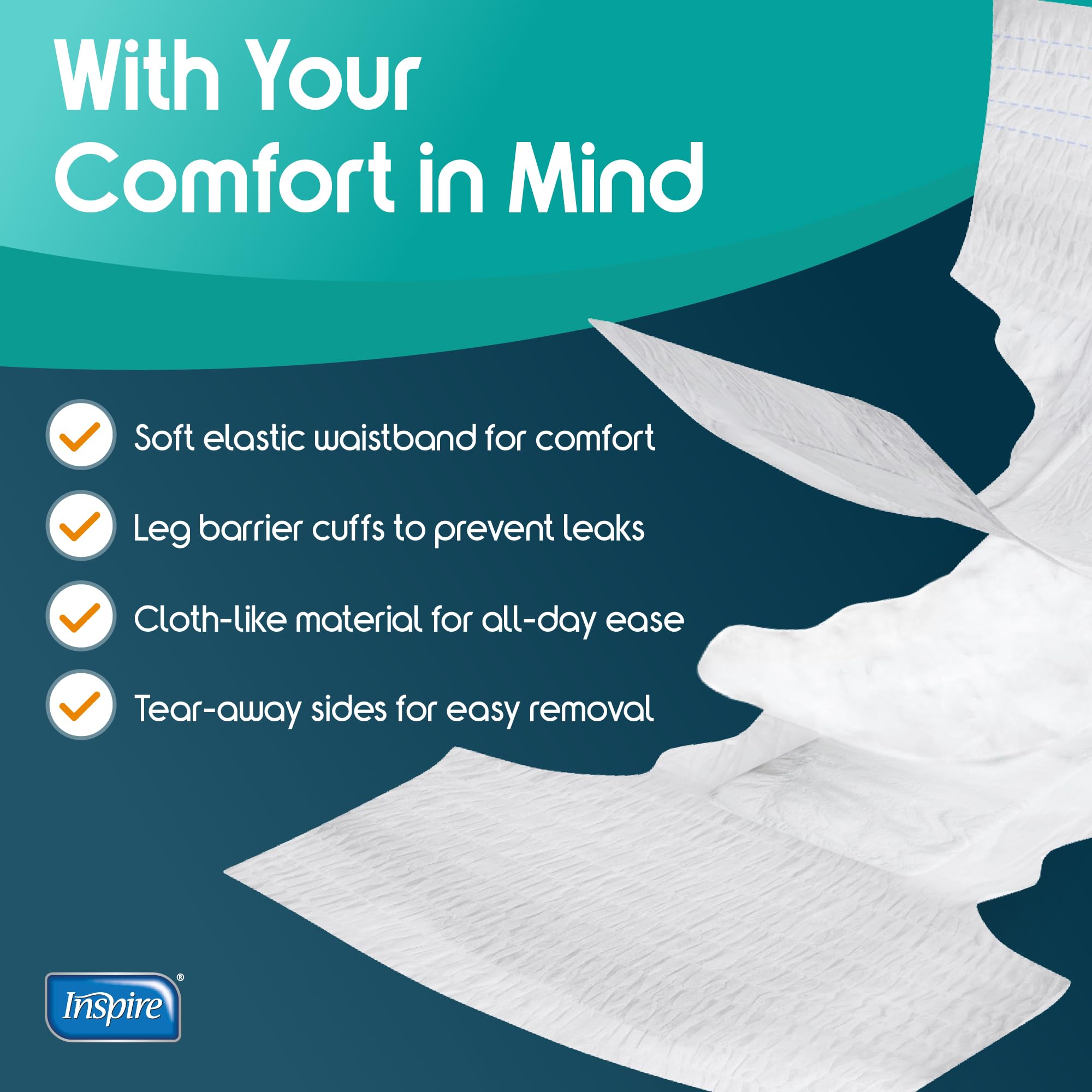 Inspire MAX absorbency cloth-like material close-up view