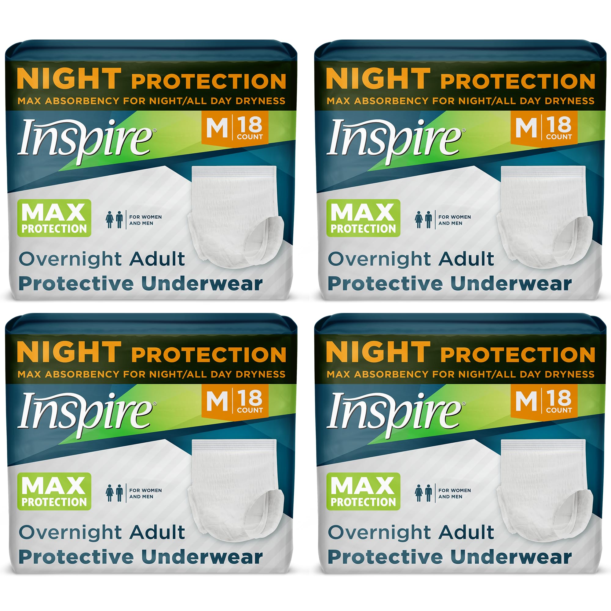 Inspire MAX Absorbency front view shows discreet pull-up design for daily wear