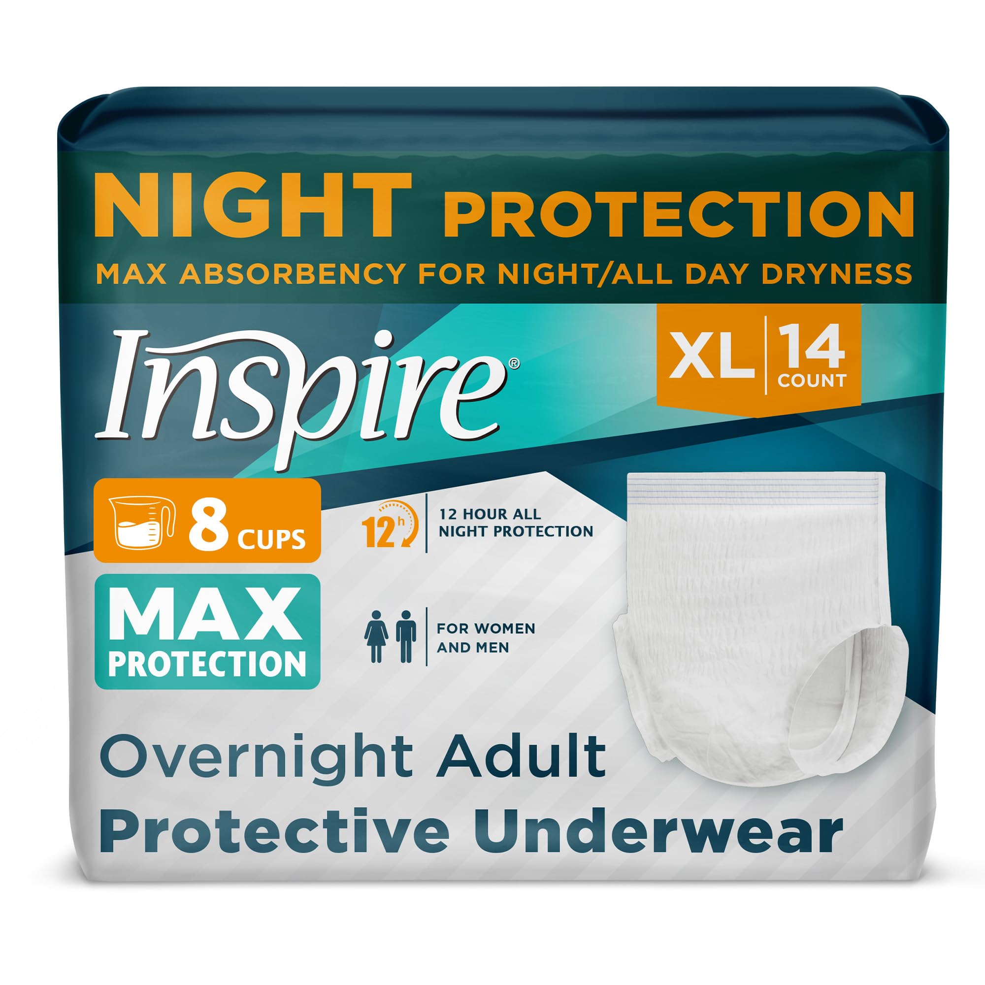Inspire MAX absorbency front view showing discreet protection